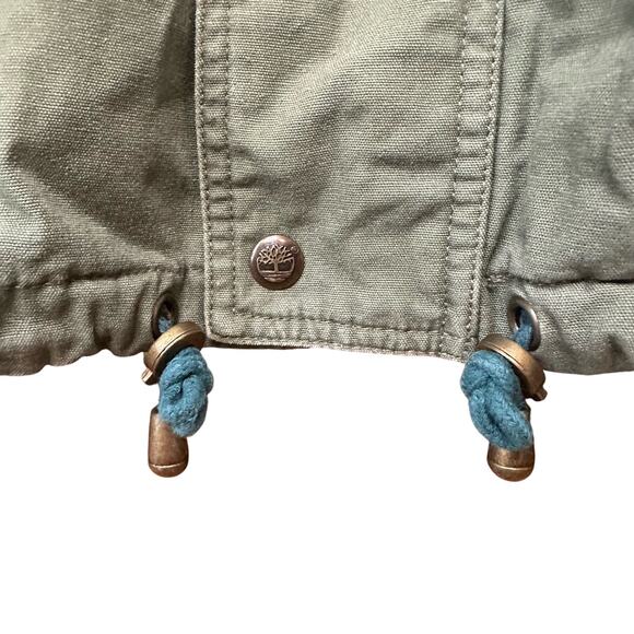 Timberland Weathergear Men's Vintage 1994 Green Canvas Leather Trim Jacket Sz L - Picture 6 of 16